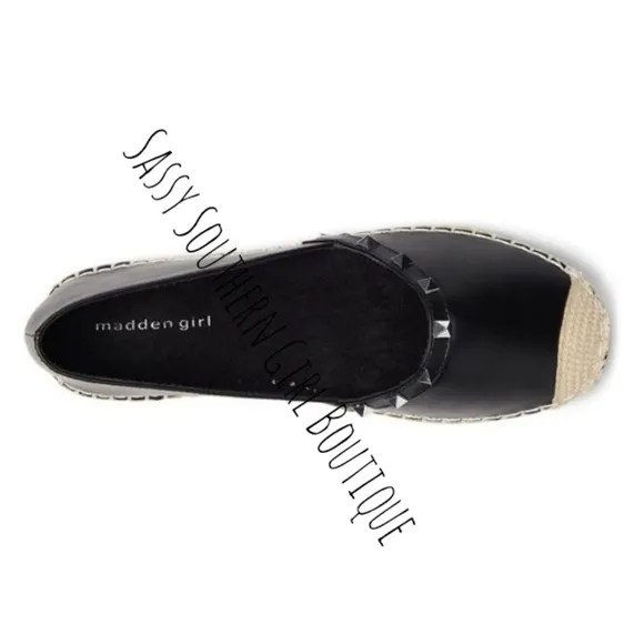 🆕⭐ Madden Girl black studded espadrilles