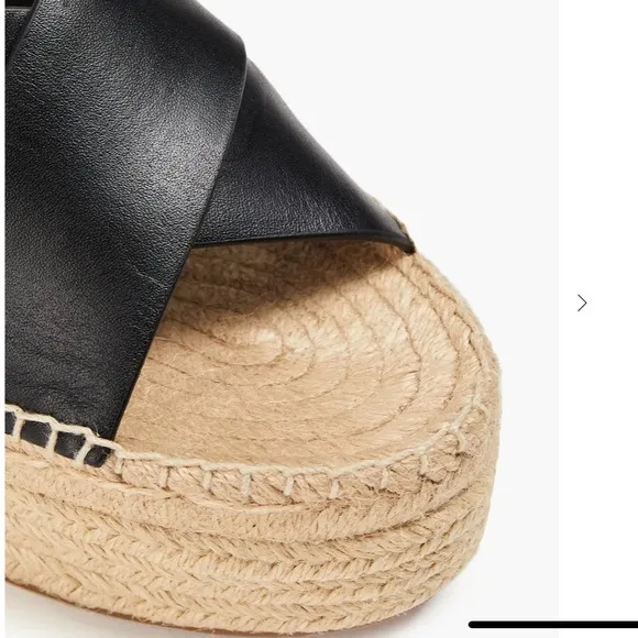❤️ TORY BURCH blackLeather platform espadrilles ❤️❤️