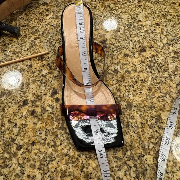 $510 DEAR FRANCES Rain Sandal Tortoise SLIDE SQUARE TOE SANDALS 39 US 8.5 EUC