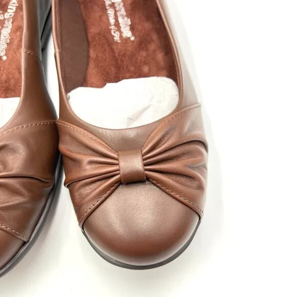 6.5 W 6.5 WIDE WIDTH Walking Cradles Brown Leather Flats Shoes