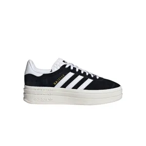 Adidas Black and White Platform Sneakers with Signature Stripes