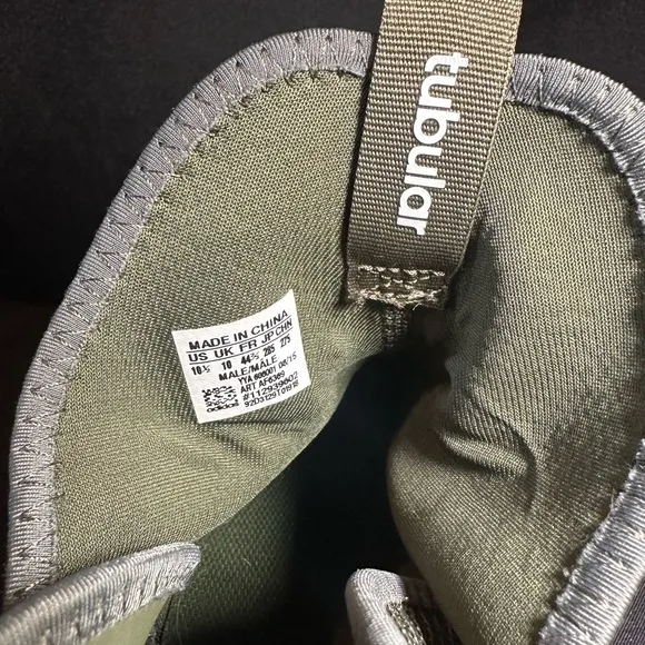 Adidas Green and White Sneakers with Knit Upper and Chunky Sole