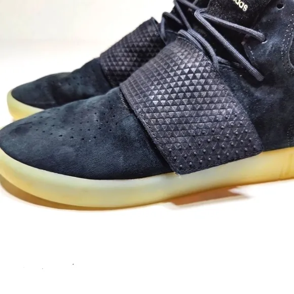 Adidas Tubular Invader High Top Black Strap Suede Sneakers Men's Size 9