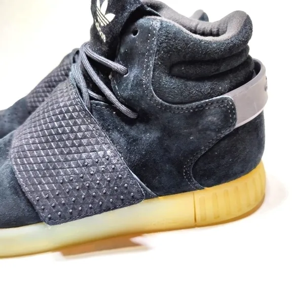 Adidas Tubular Invader High Top Black Strap Suede Sneakers Men's Size 9