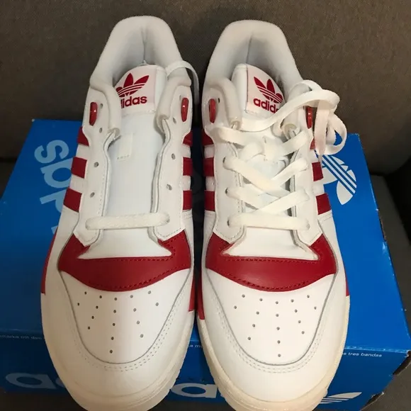 Adidas White and Red Classic Sneakers