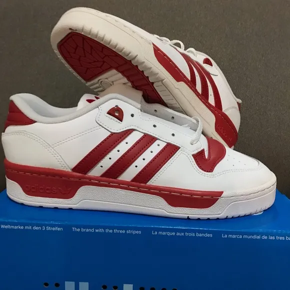 Adidas White and Red Classic Sneakers