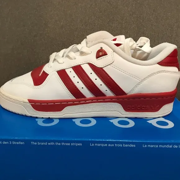 Adidas White and Red Classic Sneakers