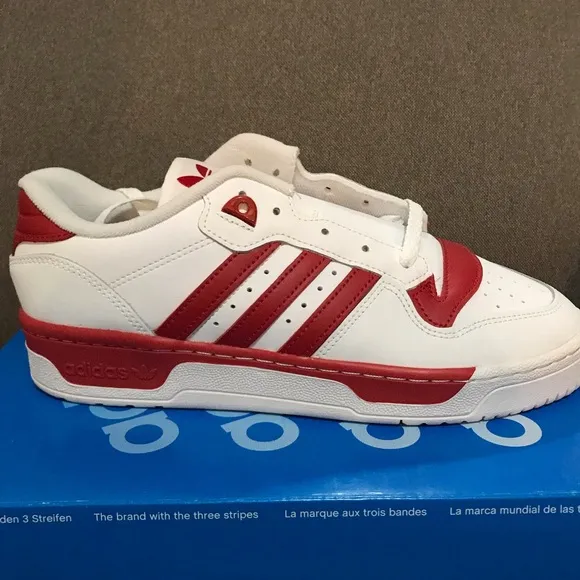 Adidas White and Red Classic Sneakers