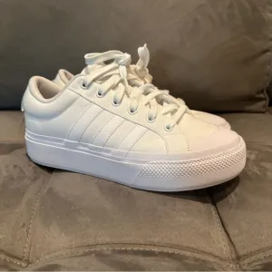 Adidas White Platform Sneakers with Chunky Sole