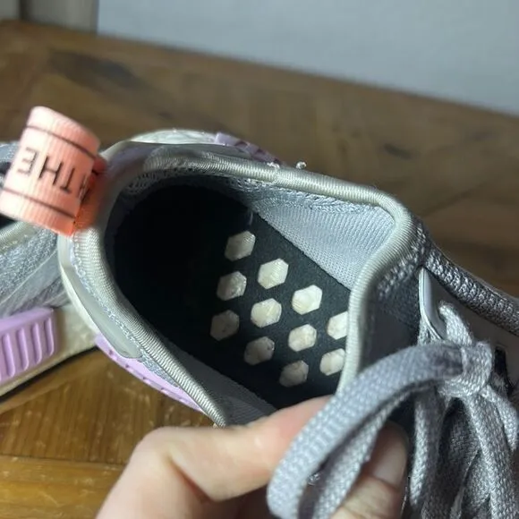 Adidas Gray and Pink Sneakers with Knit Fabric and Chunky Sole