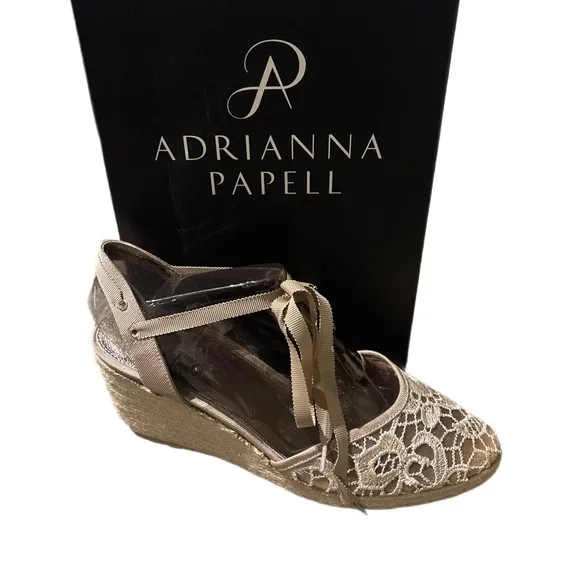 Adrianna Papell | Elegant Lace Wedge Espadrilles