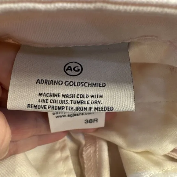 AG Adriano Goldschmied Mens Canyon Chino Shorts Flat Front Light Pink 38 Relaxed