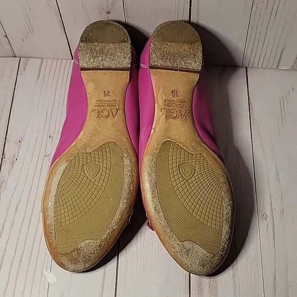 AGL ATTILIO GUISTI LEOMBRUNI 35 EU 5 US Ballet Flats Fuchsia Pink Leather ITALY