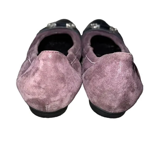 AGL Attilio Giusti Leombruni Black &amp; Plum Ballet Flats Size 37.5 Authentic