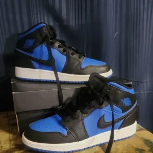 Air JORDAN Black and Blue High-Top Sneakers