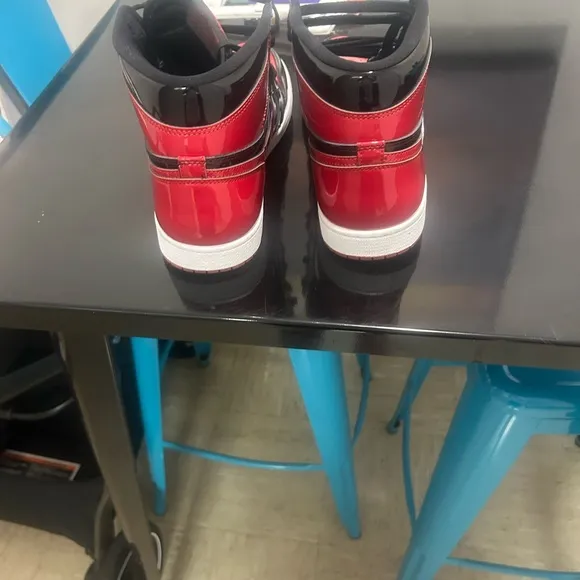 Air Jordan High-Top Sneakers in Black and Red