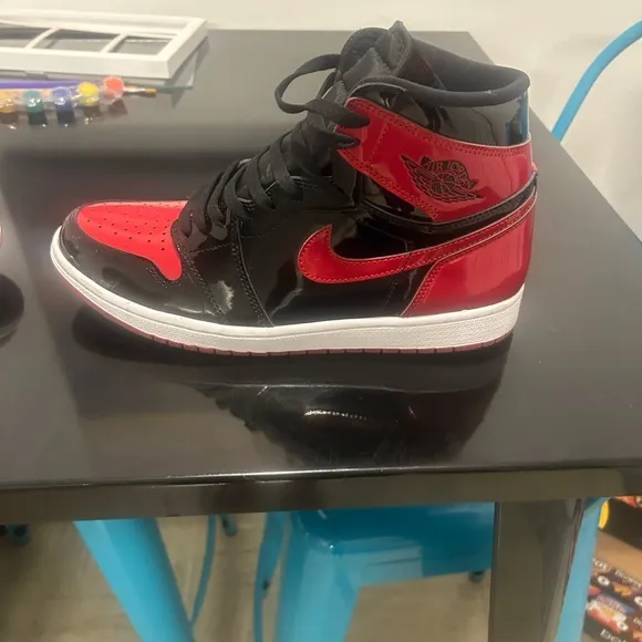 Air Jordan High-Top Sneakers in Black and Red