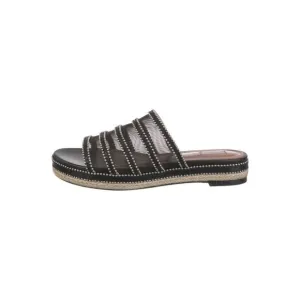 Alaa Printed Beaded Accents Espadrilles Sandal - 9 Black/Silver