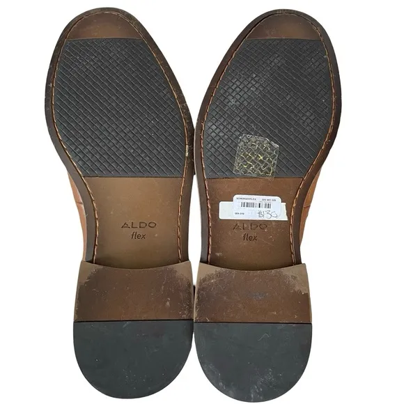 ALDO Schergerflex Dress Bit Loafer Cognac Leather Flexible Slip On Men's Size 9