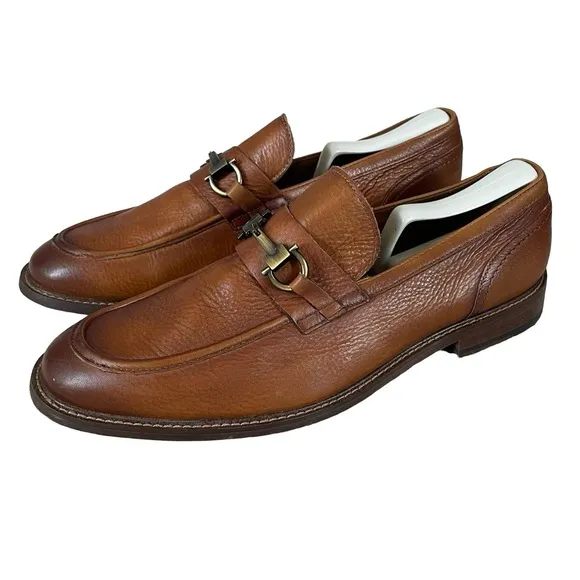 ALDO Schergerflex Dress Bit Loafer Cognac Leather Flexible Slip On Men's Size 9