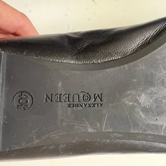 Alexander McQueen black flats size 10.5