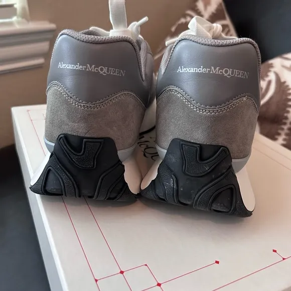 Alexander McQueen Gray and Silver Men’s Sneakers