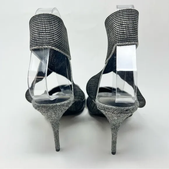 Alexander Wang Dana Sandals Size 8 Black Elasticated Grosgrain Strappy Heels
