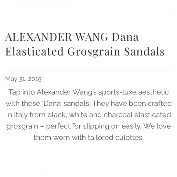 Alexander Wang Dana Sandals Size 8 Black Elasticated Grosgrain Strappy Heels