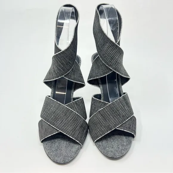 Alexander Wang Dana Sandals Size 8 Black Elasticated Grosgrain Strappy Heels