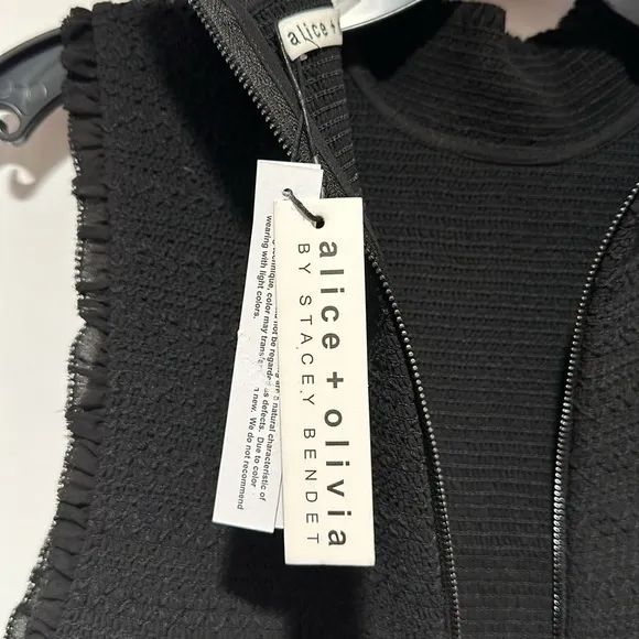 Alice and Olivia Barrett Sleeveless Black Mini Dress Size 2