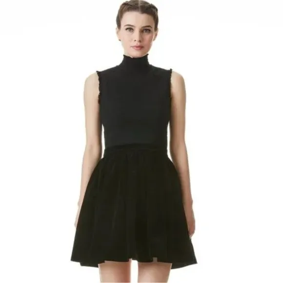 Alice and Olivia Barrett Sleeveless Black Mini Dress Size 2
