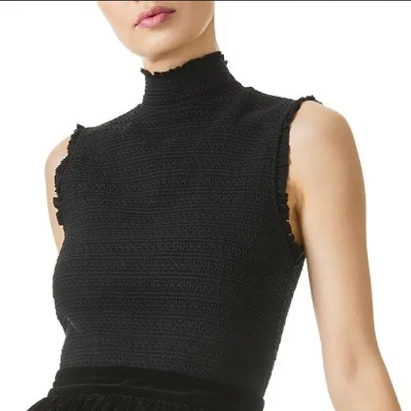 Alice and Olivia Barrett Sleeveless Black Mini Dress Size 2