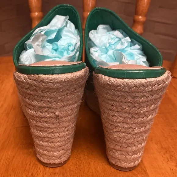 ALLEGRA K kerri green 4” platform Espadrilles slides