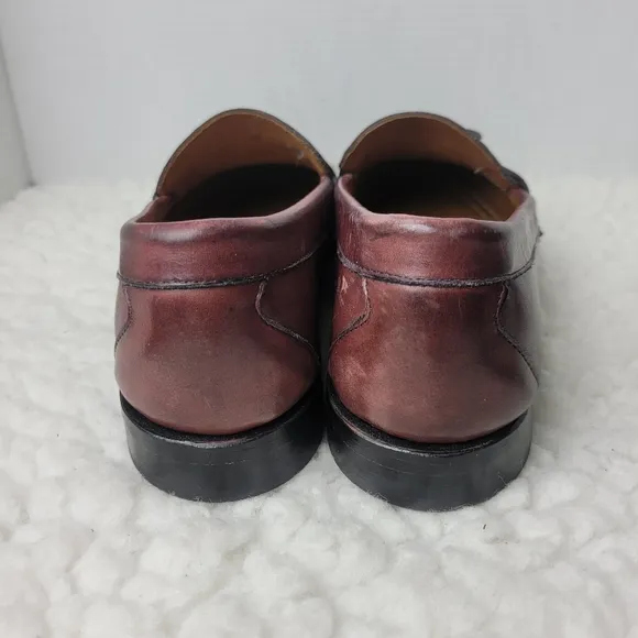 Allen Edmond Schreier Dress Penny  Loafers Men 10 D Brown Leather Tassel 50193