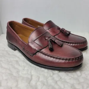 Allen Edmond Schreier Dress Penny  Loafers Men 10 D Brown Leather Tassel 50193