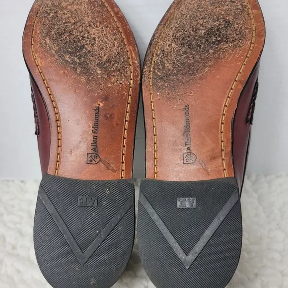 Allen Edmond Schreier Dress Penny  Loafers Men 10 D Brown Leather Tassel 50193