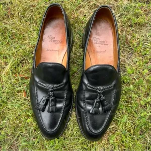 Allen Edmonds 10 D Black Leather Loafers Shoes Dress Tassel