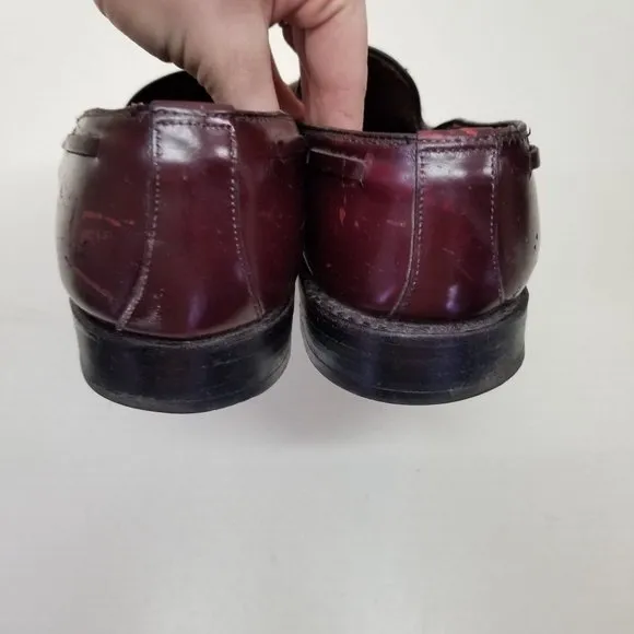 Allen Edmonds 10 GRAYSON Wing Tip Red Leather Tassel Dress Shoes Slip On Loafers