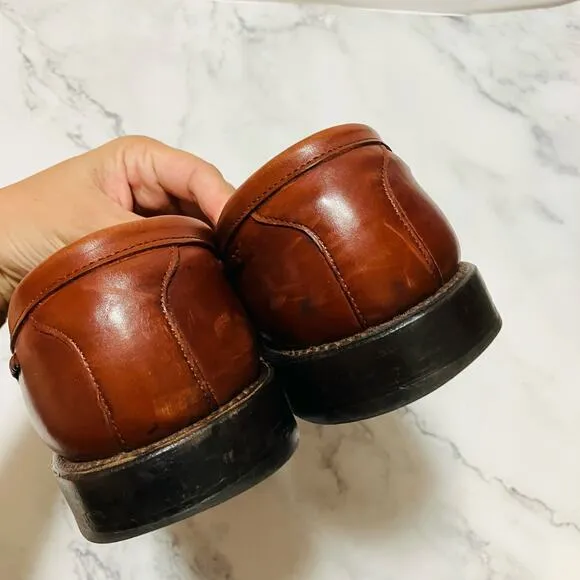 Allen Edmonds Cody Loafers Mens 11B Narrow Kiltie Tassel Weave Chili Leather