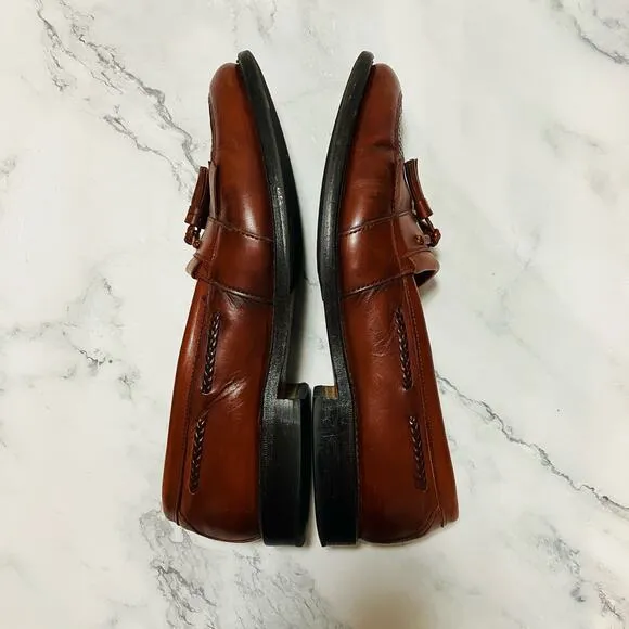 Allen Edmonds Cody Loafers Mens 11B Narrow Kiltie Tassel Weave Chili Leather