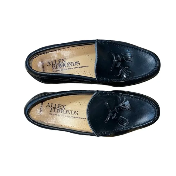 Allen Edmonds Men’s Coventry Loafers Size 8 Black Leather Dress Slip On Shoes