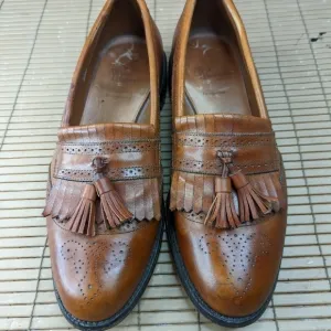 ALLEN EDMONDS Men's SIZE 11B 5059 BRIDGETON KILTIE TASSEL DRESS BROWN LOAFERS. 2