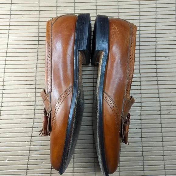 ALLEN EDMONDS Men's SIZE 11B 5059 BRIDGETON KILTIE TASSEL DRESS BROWN LOAFERS. 2