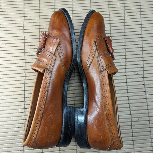 ALLEN EDMONDS Men's SIZE 11B 5059 BRIDGETON KILTIE TASSEL DRESS BROWN LOAFERS. 2