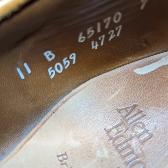 ALLEN EDMONDS Men's SIZE 11B 5059 BRIDGETON KILTIE TASSEL DRESS BROWN LOAFERS. 2