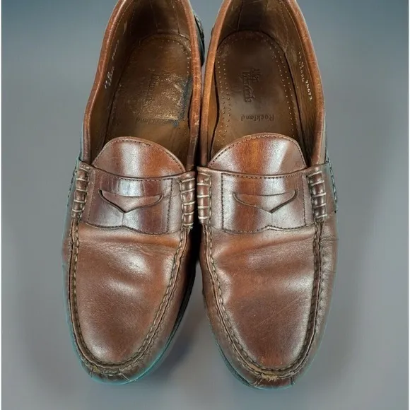 ALLEN EDMONDS Rockland‎ Men's Brown Leather Penny Loafer Shoes 42556 - SIZE 13 D