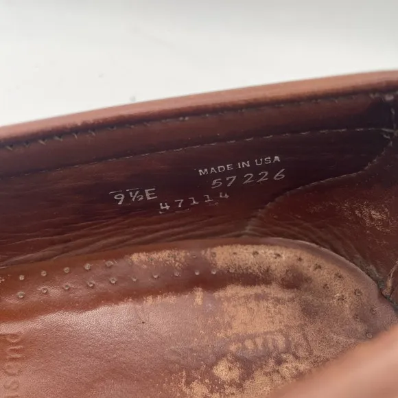Allen Edmonds Townsend Suede  Full Leather Strap Brown Penny Loafers Size 9.5 E
