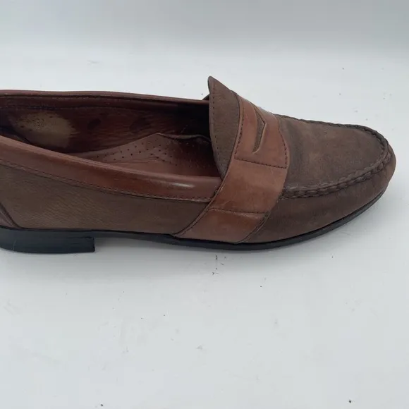 Allen Edmonds Townsend Suede  Full Leather Strap Brown Penny Loafers Size 9.5 E
