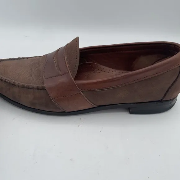 Allen Edmonds Townsend Suede  Full Leather Strap Brown Penny Loafers Size 9.5 E