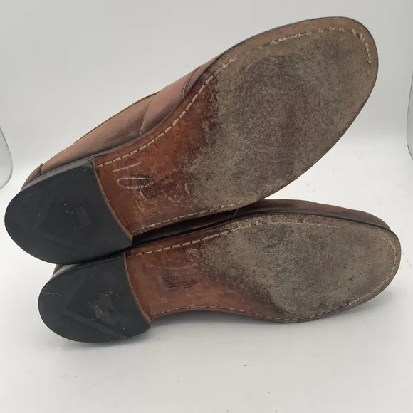 Allen Edmonds Townsend Suede  Full Leather Strap Brown Penny Loafers Size 9.5 E
